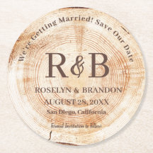 Los nombres de monograma de Boda rústico maderero