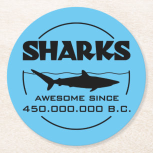 Posavasos Redondo De Papel Los Tiburones Asombrosos Desde El 450.000.000 A.C.
