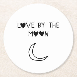 Posavasos Redondo De Papel Love By the moon