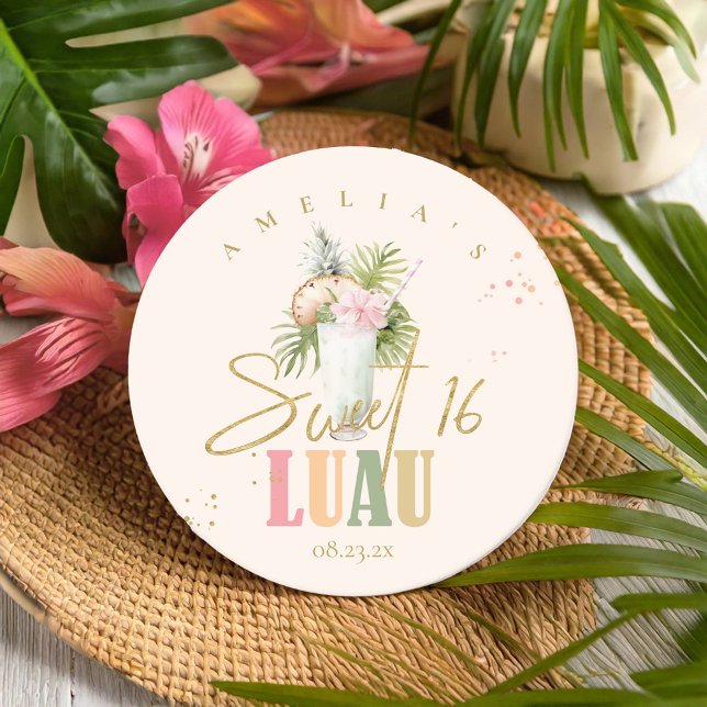 Posavasos Redondo De Papel Luau Sweet de Hawái Dieciséis ID1092 (Subido por el creador)