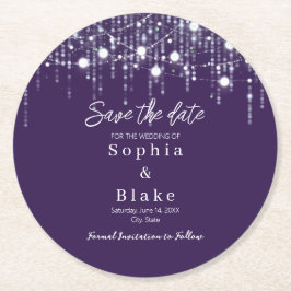 Posavasos Redondo De Papel Luces Colgantes Modernas Moradas y Blancas Reserva