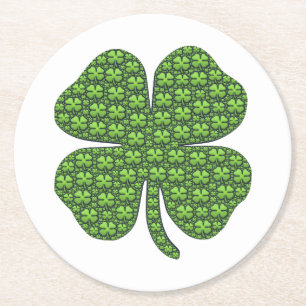 Posavasos Redondo De Papel Lucky Irish Clover
