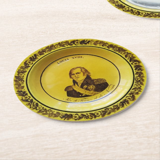 Posavasos Redondo De Papel Luis XVIII (En perspectiva)