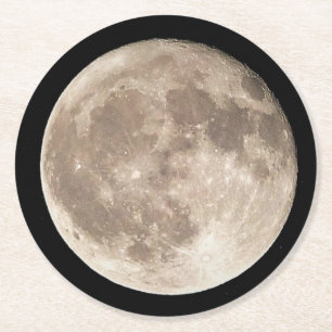 Posavasos Redondo De Papel Luna llena
