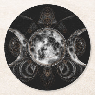 Posavasos Redondo De Papel Luna Triple - Diosa Triple