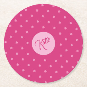 Posavasos Redondo De Papel Lunares rosados - Conchas marinas -