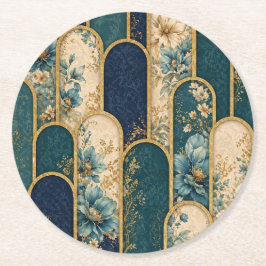 Posavasos Redondo De Papel Luxury Art Deco Drink Coaster