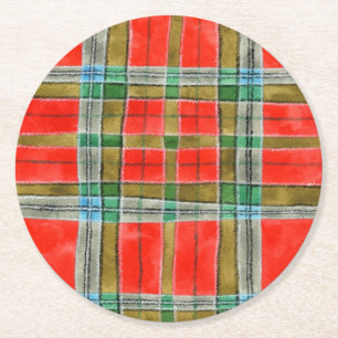 Posavasos Redondo De Papel MAC BAIN TARTAN Round Paper Coasters