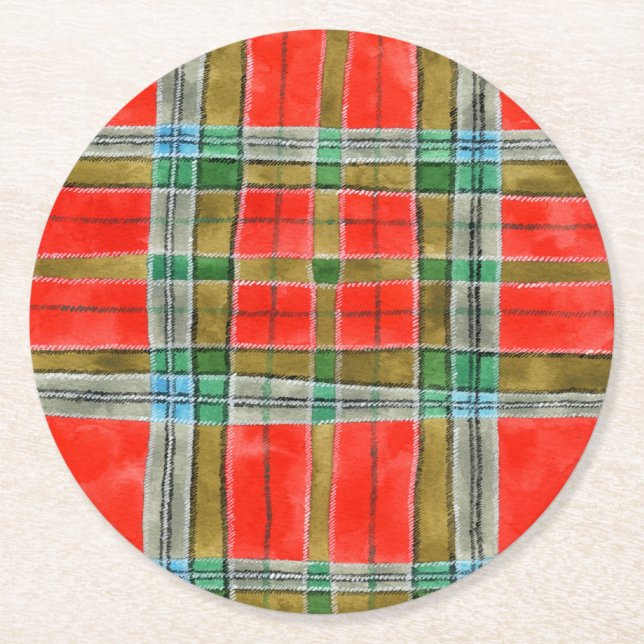Posavasos Redondo De Papel MAC BAIN TARTAN Round Paper Coasters (Anverso)