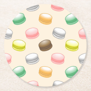 Posavasos Redondo De Papel Macarons Cumpleaños Dulce 16