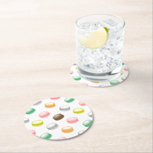 Posavasos Redondo De Papel Macarons Cumpleaños Dulces 16