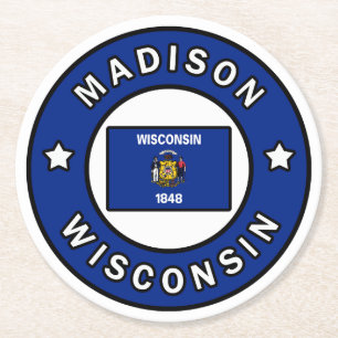 Posavasos Redondo De Papel Madison Wisconsin