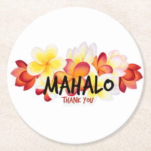 Posavasos Redondo De Papel Mahalo Plumeria