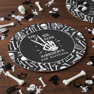 Posavasos Redondo De Papel ¡Malvado hasta los huesos! Fiesta de cumpleaños nú