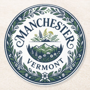 Posavasos Redondo De Papel Manchester, Vermont Vermont