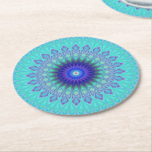 Posavasos Redondo De Papel Mandala congelada