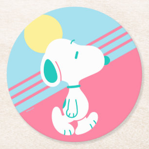 Posavasos Redondo De Papel Maní   Snoopy Deco Dreams Sun