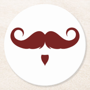 Posavasos Redondo De Papel Manillar de personalizable Mustache