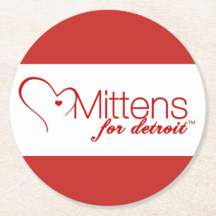 Posavasos Redondo De Papel Manoplas para el práctico de costa de Detroit