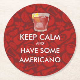 Posavasos Redondo De Papel Mantener la calma - Americano