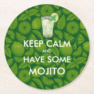 Posavasos Redondo De Papel Mantener la calma - Mojito