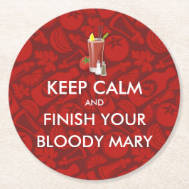 Posavasos Redondo De Papel Mantengan la calma - Sangrienta María