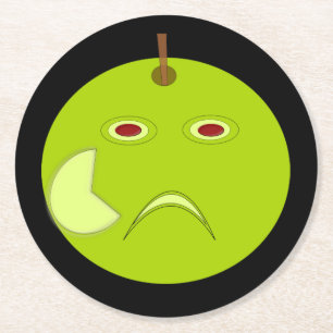 Posavasos Redondo De Papel Manzana malvada con ruedas de papel Scar Halloween