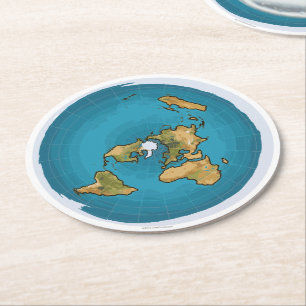 Posavasos Redondo De Papel Mapa plano de la tierra
