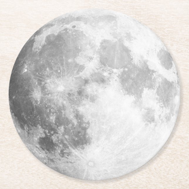 Posavasos Redondo De Papel Máquinas de papel de la Luna (Anverso)