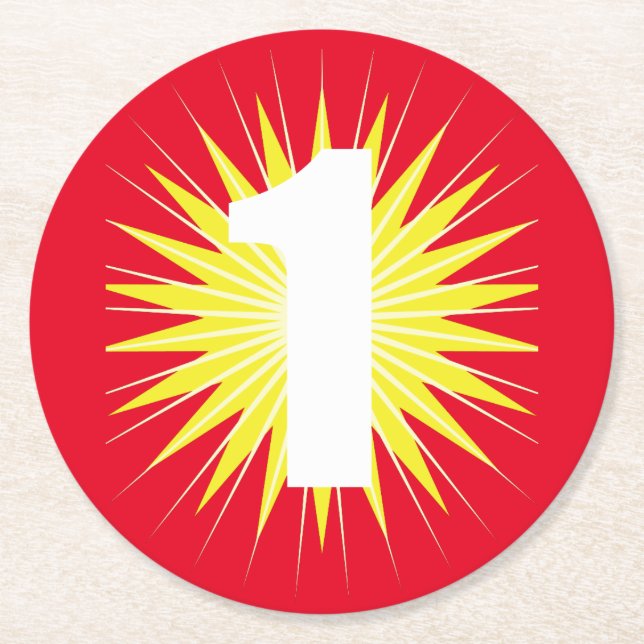 Posavasos Redondo De Papel Maravilloso Fiesta de cumpleaños (Anverso)