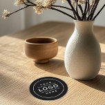 Posavasos Redondo De Papel Marca de logotipo comercial de Personalizado negro<br><div class="desc">Una montaña rusa profesional de marca personalizado para su negocio presenta su imagen de diseño de logotipo impresa en una montaña de papel redonda. Simplemente agregue su logotipo en lugar de la imagen de marcador de posición blanco. También podría añadirse a través del personalizar otro texto, como un eslogan o...</div>