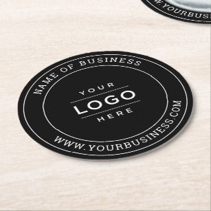 Posavasos Redondo De Papel Marca del logotipo comercial del Personalizado neg