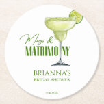 Posavasos Redondo De Papel Margs y ducha matrimonial monogramada<br><div class="desc">Margs and matrimony bridal ducha favores monogramados de papel capuchón,  cócteles ducha de novias castradoras personalizadas,  margarita de vidrio impreso,  copos personalizados de cócteles,  cóctel con ducha de novia lima favores prácticos gallos personalizados suministros de fiesta personalizados favores prácticos gallos personalizados</div>