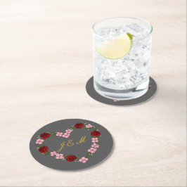 Posavasos Redondo De Papel mariage gris