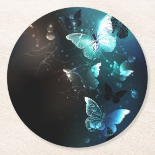 Posavasos Redondo De Papel Mariposas nocturnas