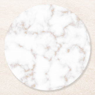 Posavasos Redondo De Papel Mármol blanco y oro