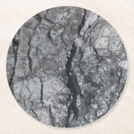 Posavasos Redondo De Papel mármol de ébano marfil veteado