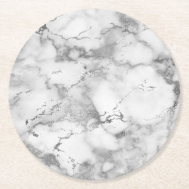 Posavasos Redondo De Papel mármol gris claro