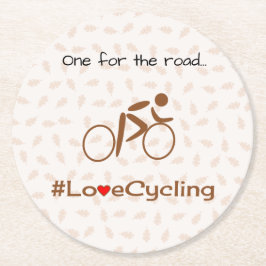 Posavasos Redondo De Papel Marrón de ciclismo de amor