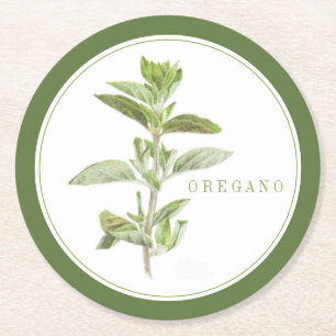 Posavasos Redondo De Papel Máscaras de papel redondo de OREGANO FRESCOS (+tex