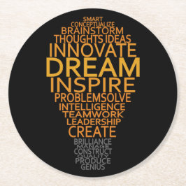 Posavasos Redondo De Papel Máster de bombilla inspiradora