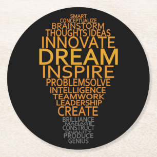 Posavasos Redondo De Papel Máster de bombilla inspiradora