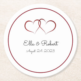 Posavasos Redondo De Papel Máster de papel boda monogramado