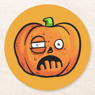 Posavasos Redondo De Papel Máster de papel de las calabazas de Halloween 8