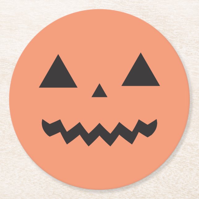 Posavasos Redondo De Papel Máster de papel Jack O'Lantern (Anverso)