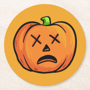 Posavasos Redondo De Papel Máster de papel para calabazas de Halloween 9