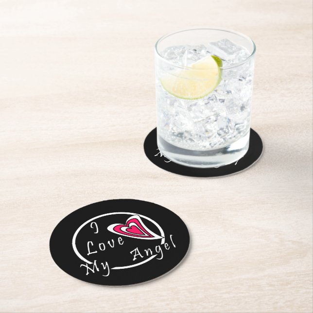 Posavasos Redondo De Papel Me encanta mi ángel (In situ)