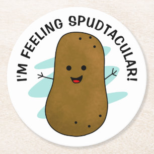 Posavasos Redondo De Papel Me siento Spudtacular Patata 