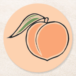 Posavasos Redondo De Papel Melocotón