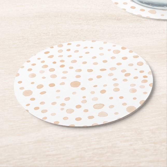 Posavasos Redondo De Papel Melon Confetti Water Dots Paper Coaster (En perspectiva)